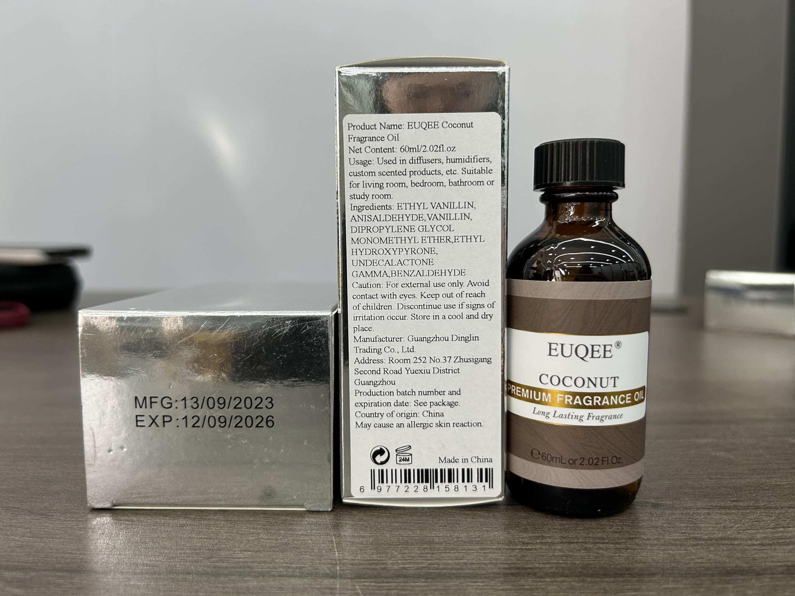 EUQEE Coconut Fragrance Oil – Premium Scented Oil for Aromatherapy & Candles
