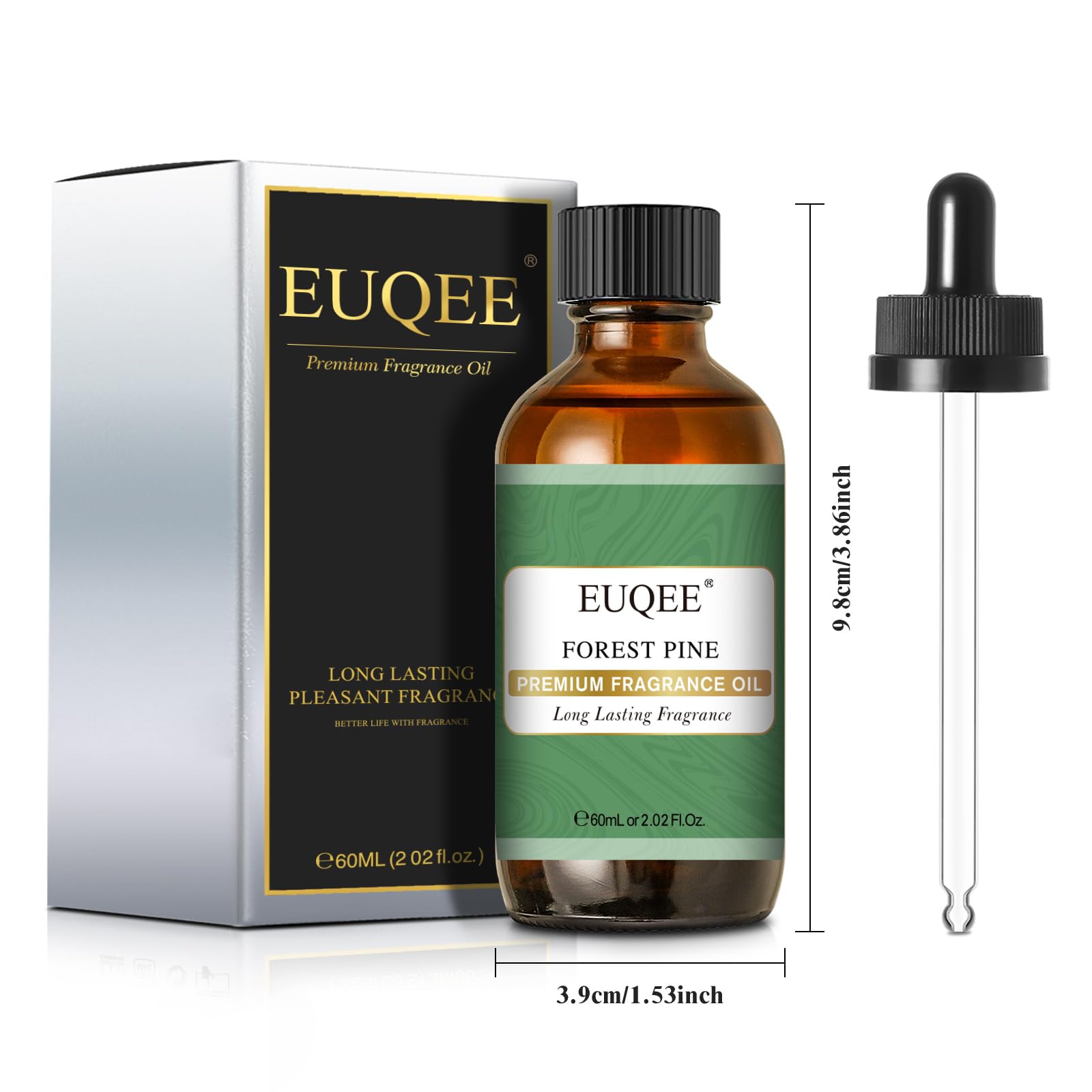 EUQEE Forest Pine Fragrance Oil – Premium 60ml / 2.02 fl oz with Glass Dropper | Diffusers, Candles, Soaps