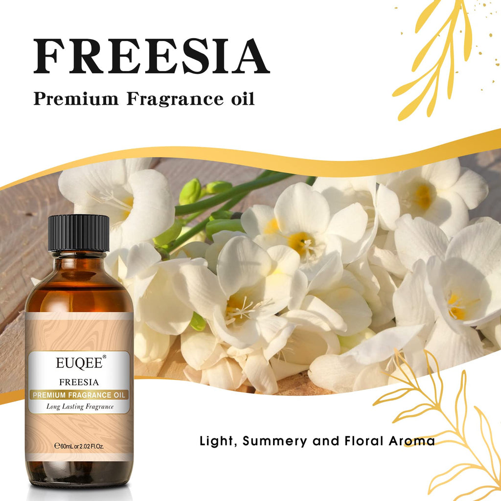 EUQEE Freesia Fragrance Oil 60ml Essential Oil with Glass Dropper
