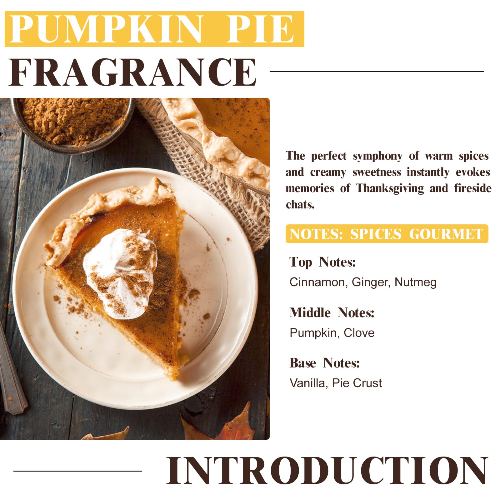 EUQEE Pumpkin Pie Fragrance Oil – Premium Pumpkin Pie Scent for Soap, Candles & DIY (2.02 fl oz / 60 ml)