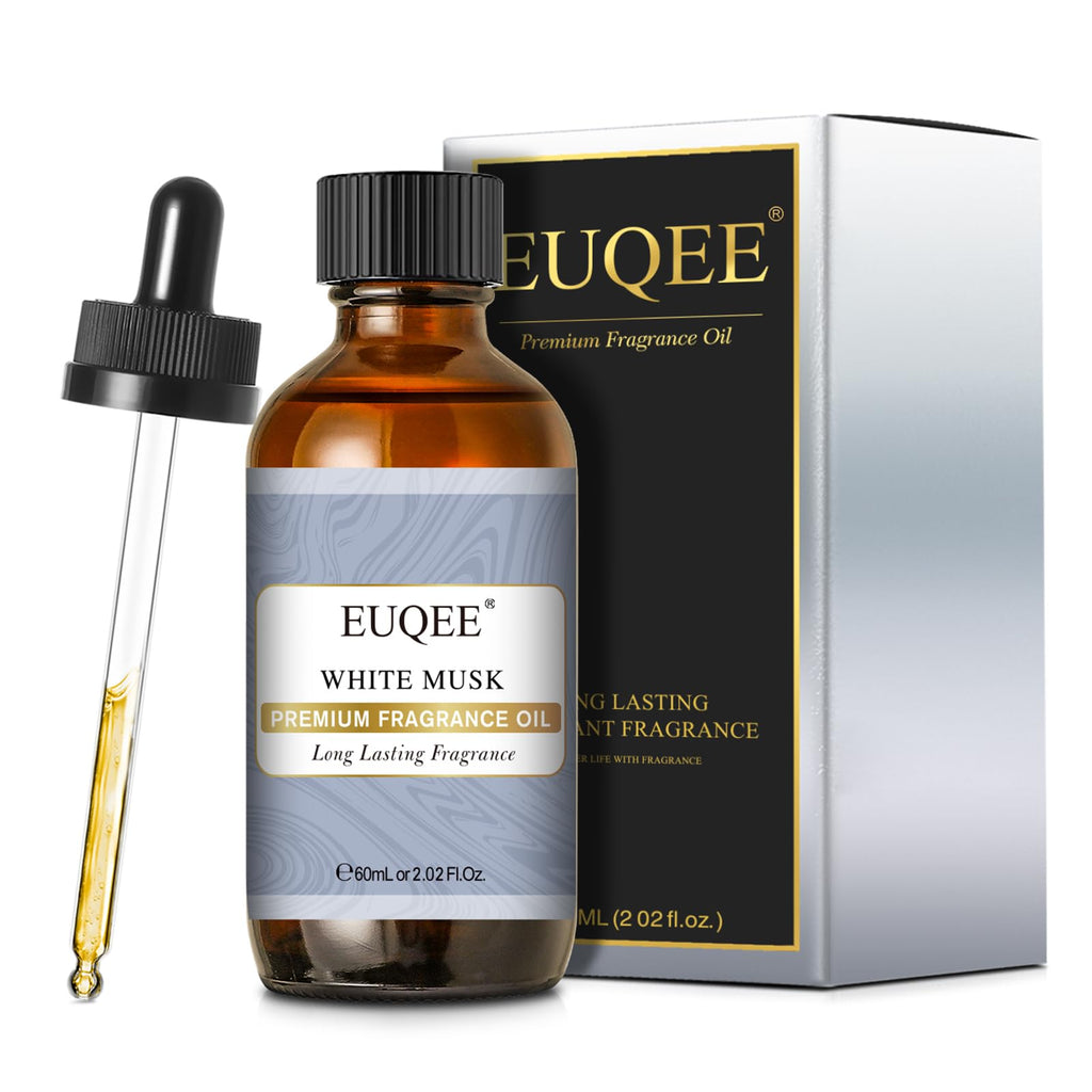 EUQEE White Musk Fragrance Oil – 60 ml (2.02 fl oz) for Diffusers, Candles, Soaps