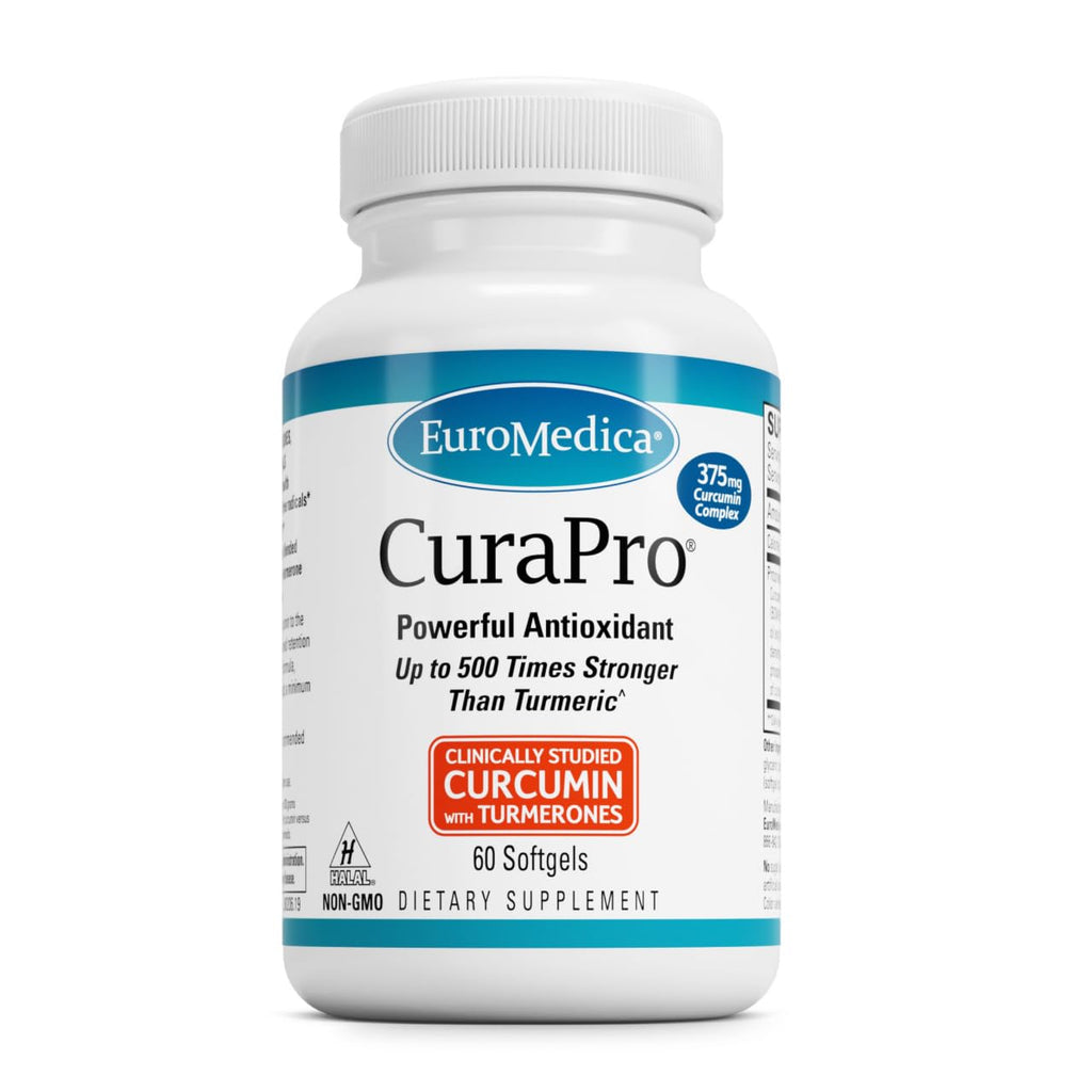 EuroMedica CuraPro: Antioxidant Curcumin with Turmeric Essential Oil – Brain & Immune Support, 60 Softgels