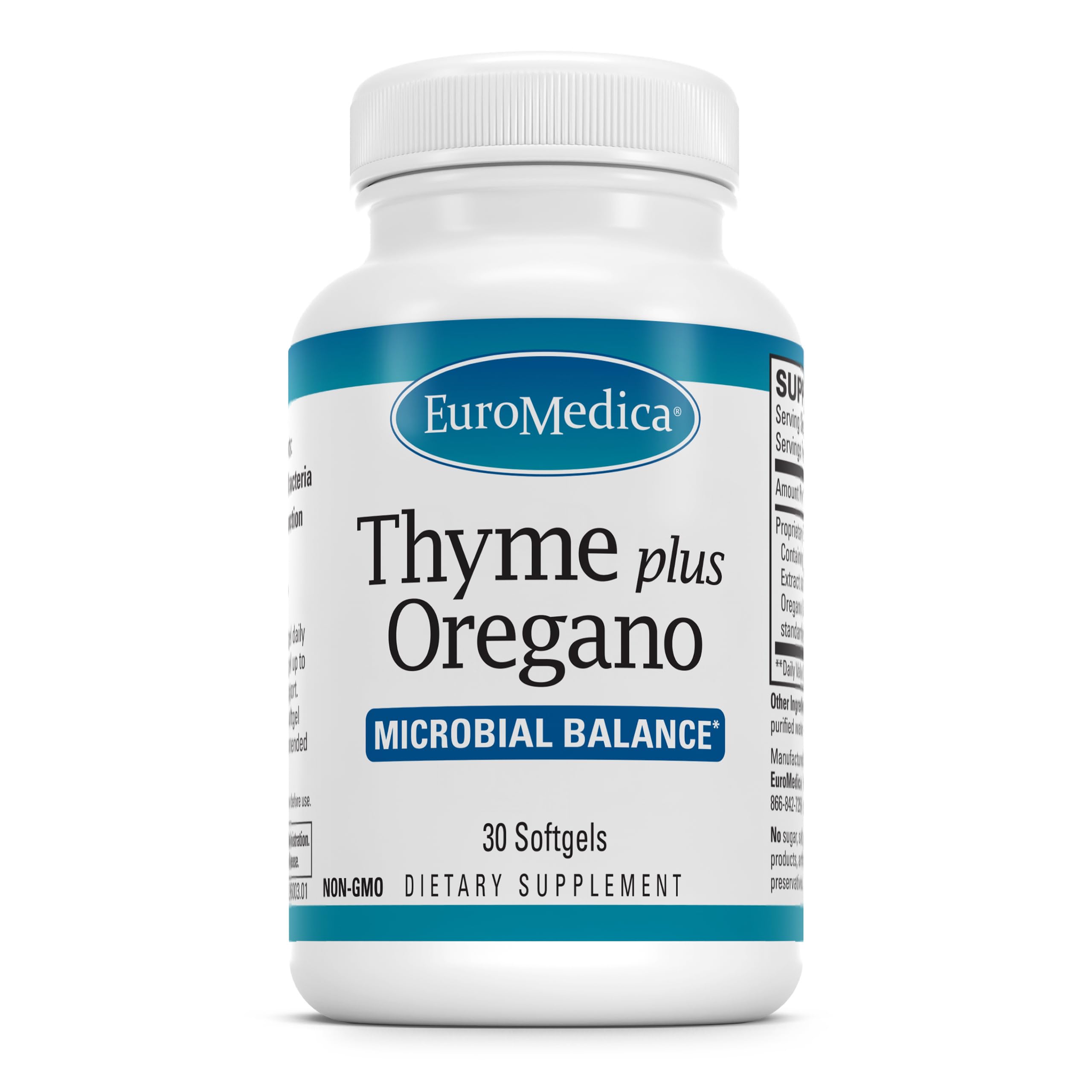 EuroMedica Thyme Plus Oregano - Immune & Digestive Support (30 Softgels)