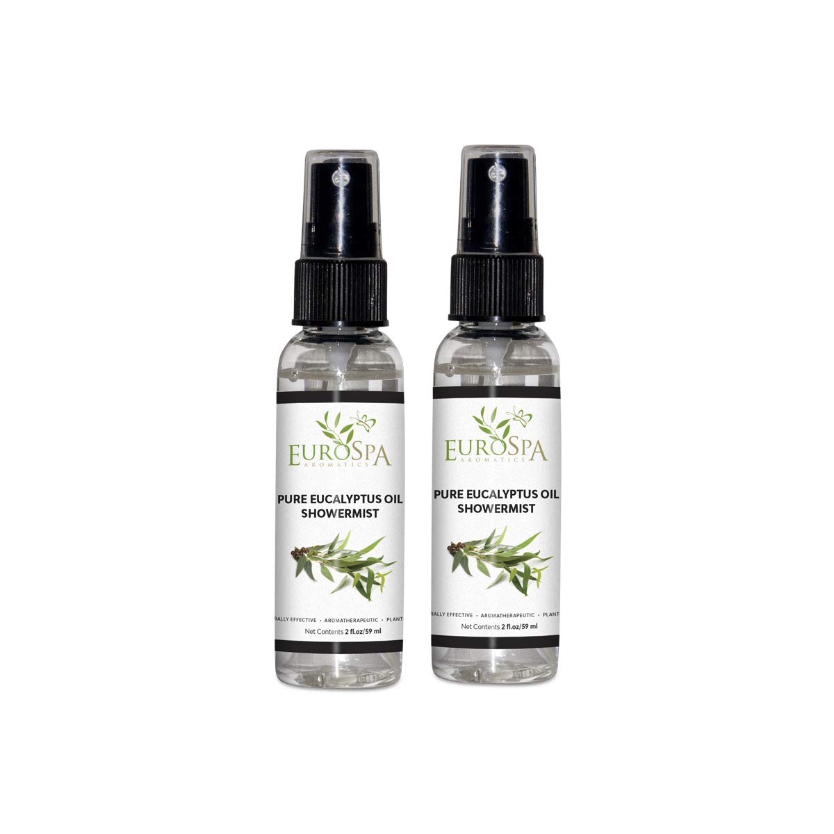 EuroSpa Aromatics Pure Eucalyptus ShowerMist & Steam Room Spray – 2oz x2