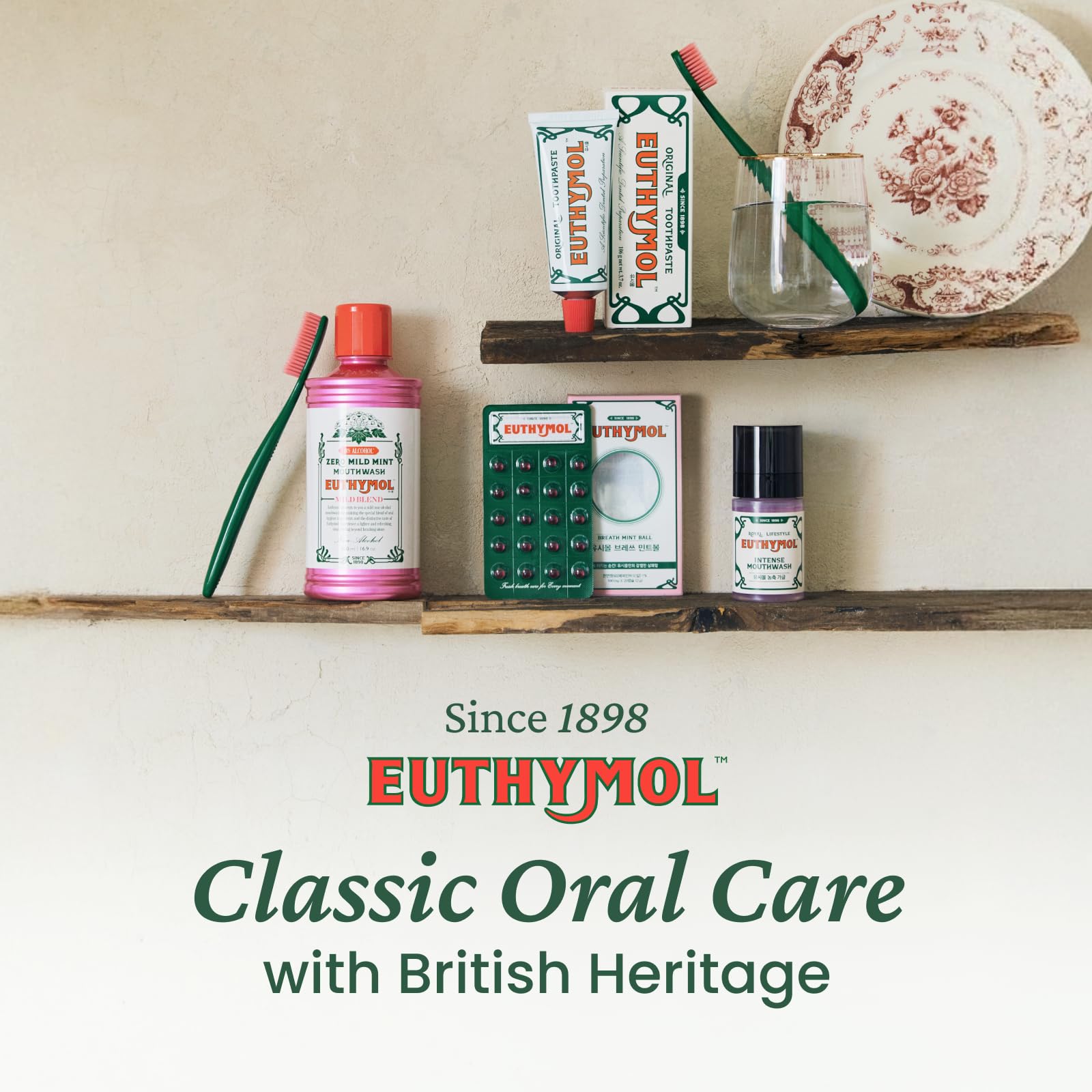EUTHYMOL Original Pink Toothpaste – Fluoride-Free, Sensitive Teeth & Gums, Wintergreen