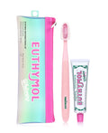 EUTHYMOL Whitening Travel Set – TSA-Friendly 1.4 oz Toothpaste + Toothbrush