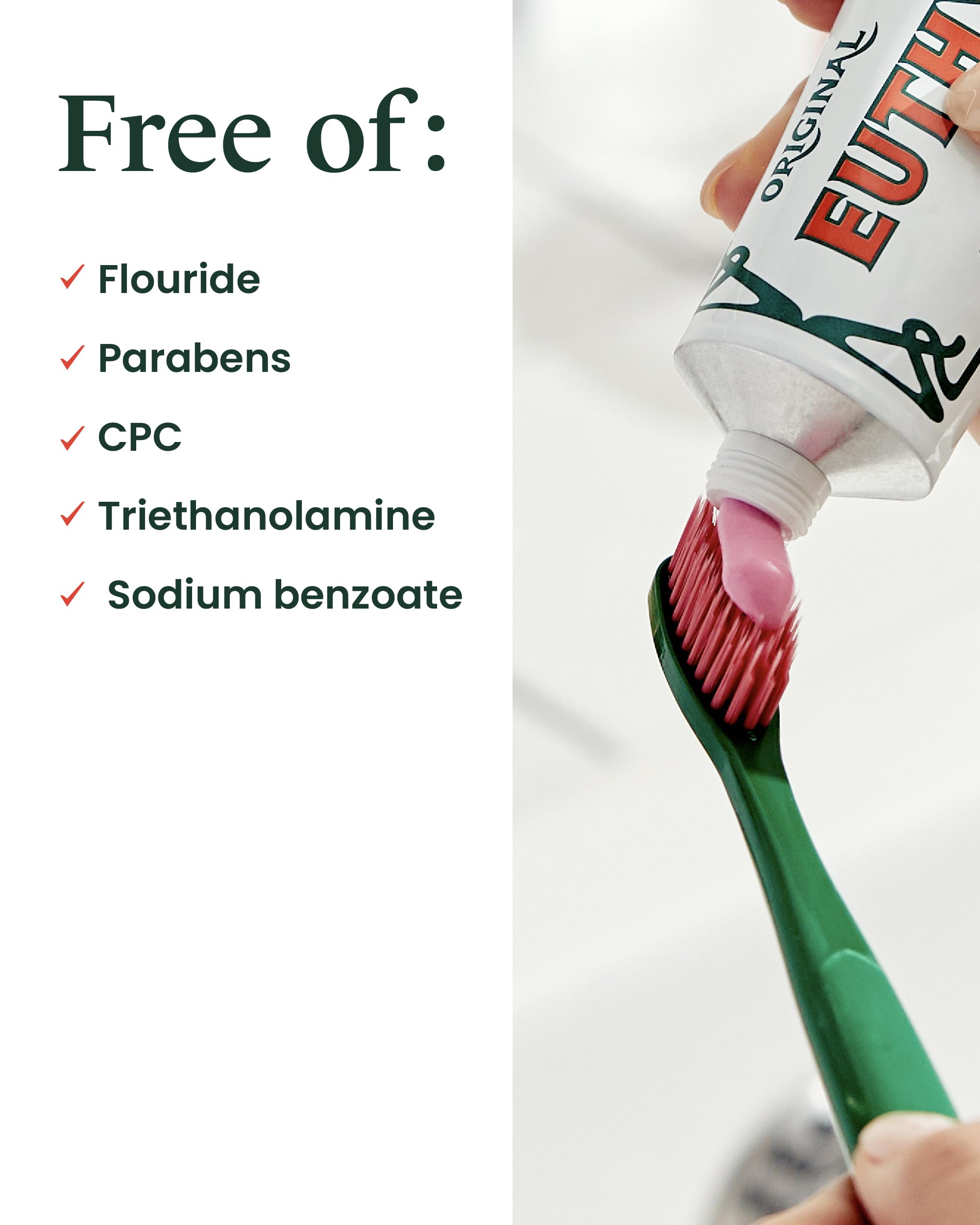 EUTHYMOL Original Toothpaste Travel Set - Fluoride-Free 3x1.4oz | Gift Set