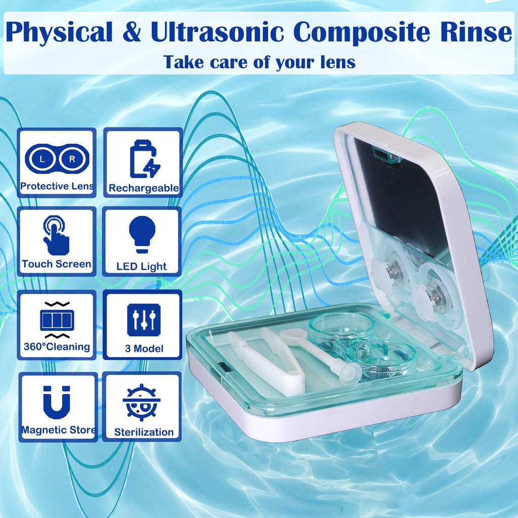 EV Pro Contact Lens Cleaner Machine – Portable Deep Clean with LED Light
