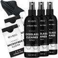 EVEO Eyeglass Cleaner Spray - No Streaks Technology, 3-Pack with Microfiber Cloth