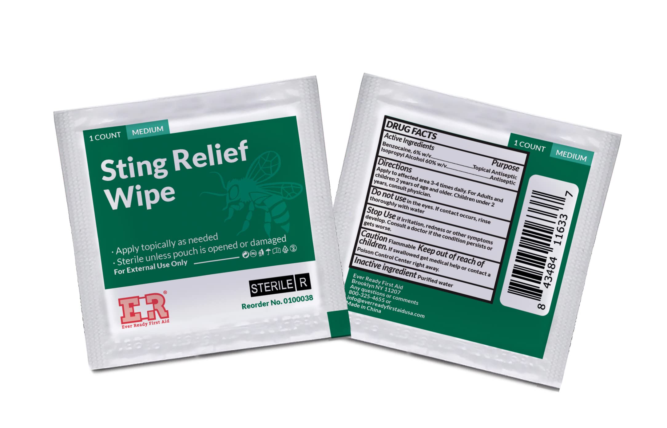 Ever Ready First Aid Sting Relief Wipes – 3000 Count | Instant Bite & Itch Relief