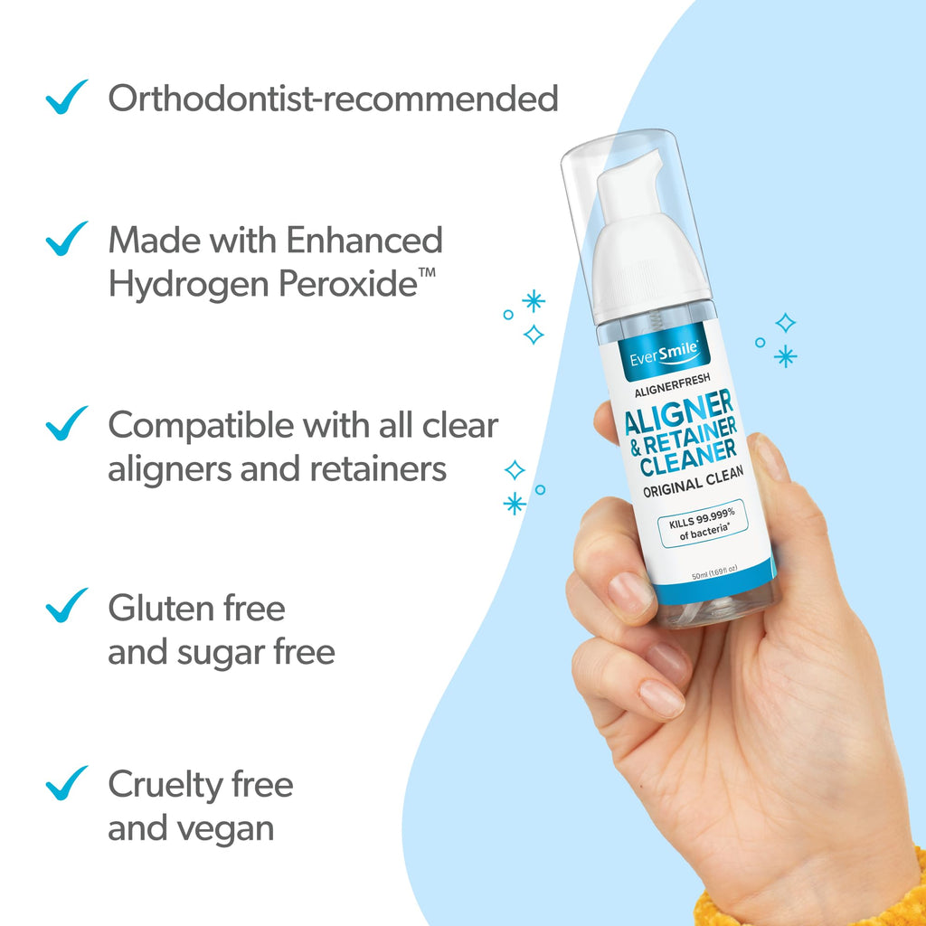 EverSmile AlignerFresh Original Clean Foam – Cleaner for Invisalign & All Clear Aligners (50ml, 4 Pack)