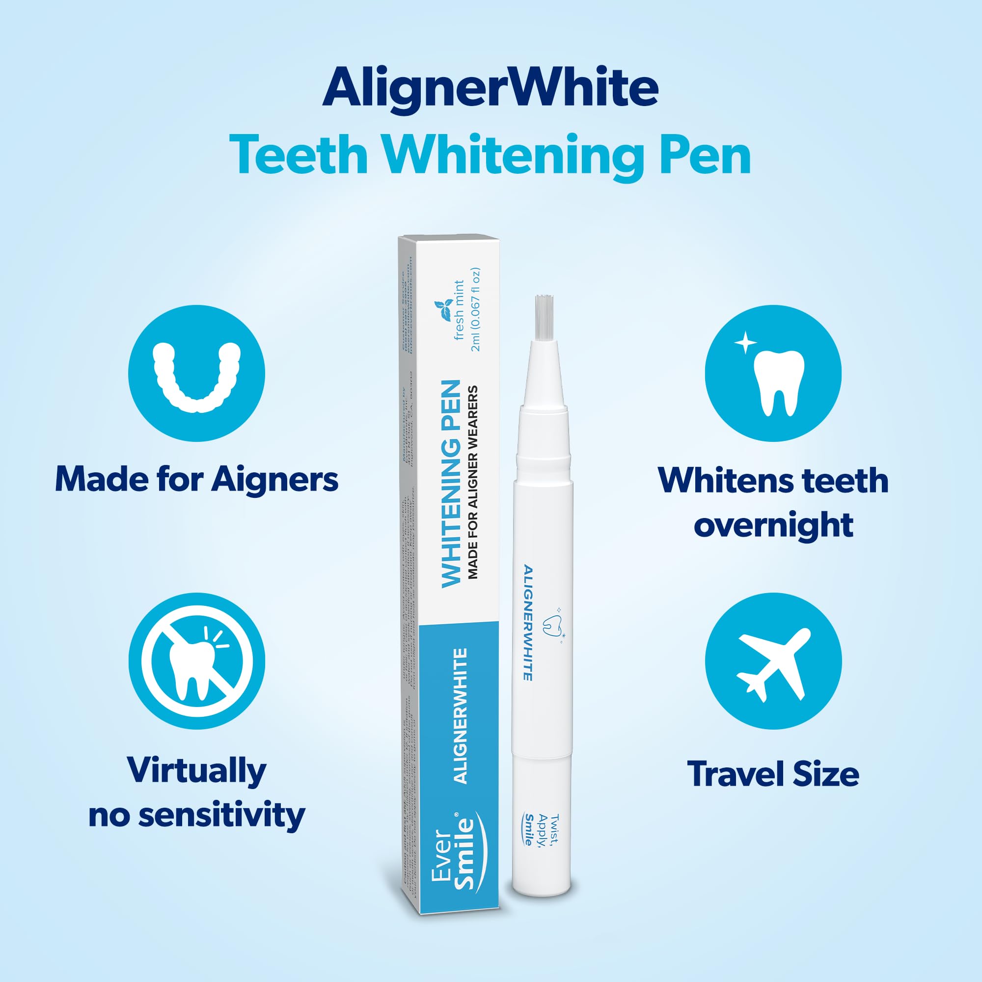 EverSmile AlignerWhite Travel Size Teeth Whitening Pen (2ml) for Aligners