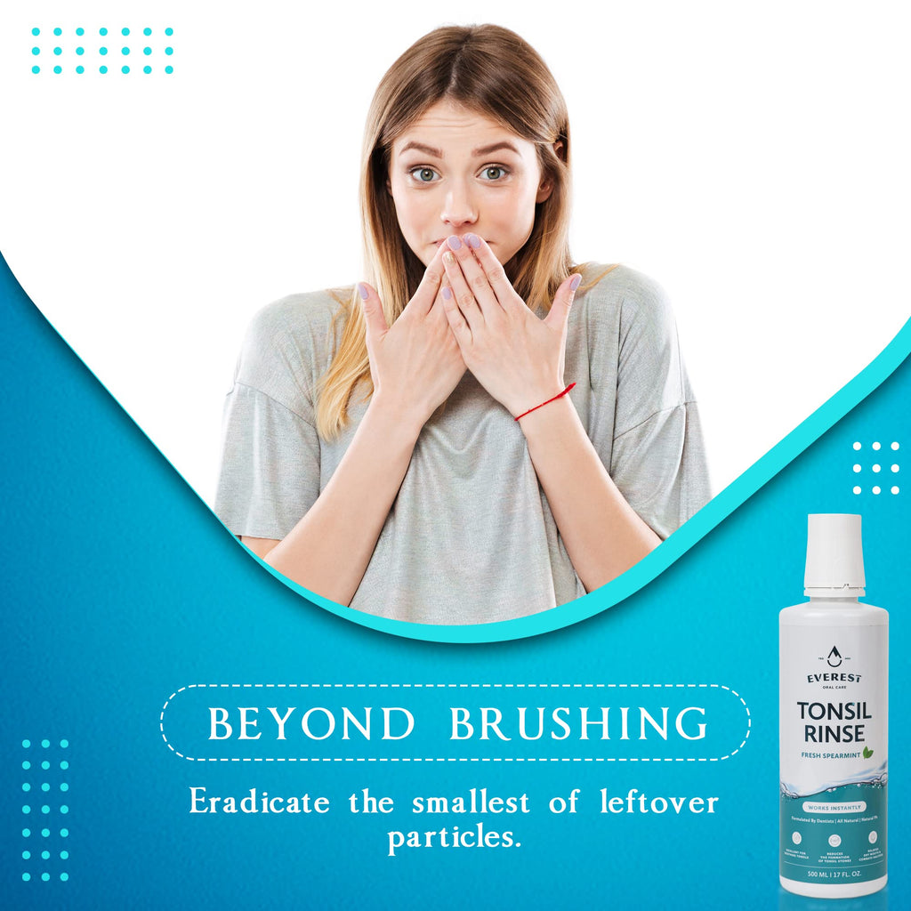 Everest Mouth Wash & Tonsil Stone Remover – Alcohol-Free Spearmint, 17 oz (3 Pack)