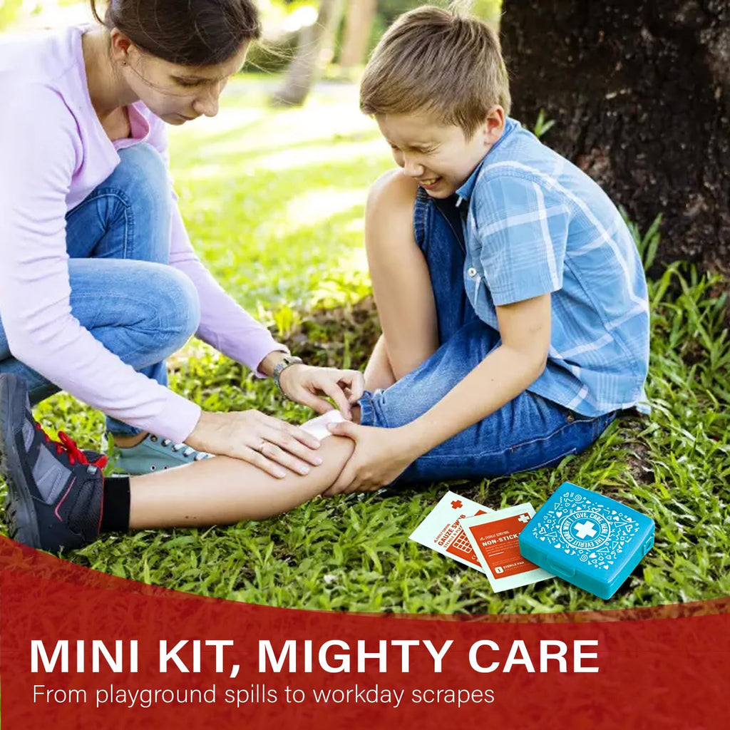 EVERLIT CARE Pocket-Aid Mini First Aid Kit — Compact 50‑Item Hard-Shell Case for Travel, Home, Office