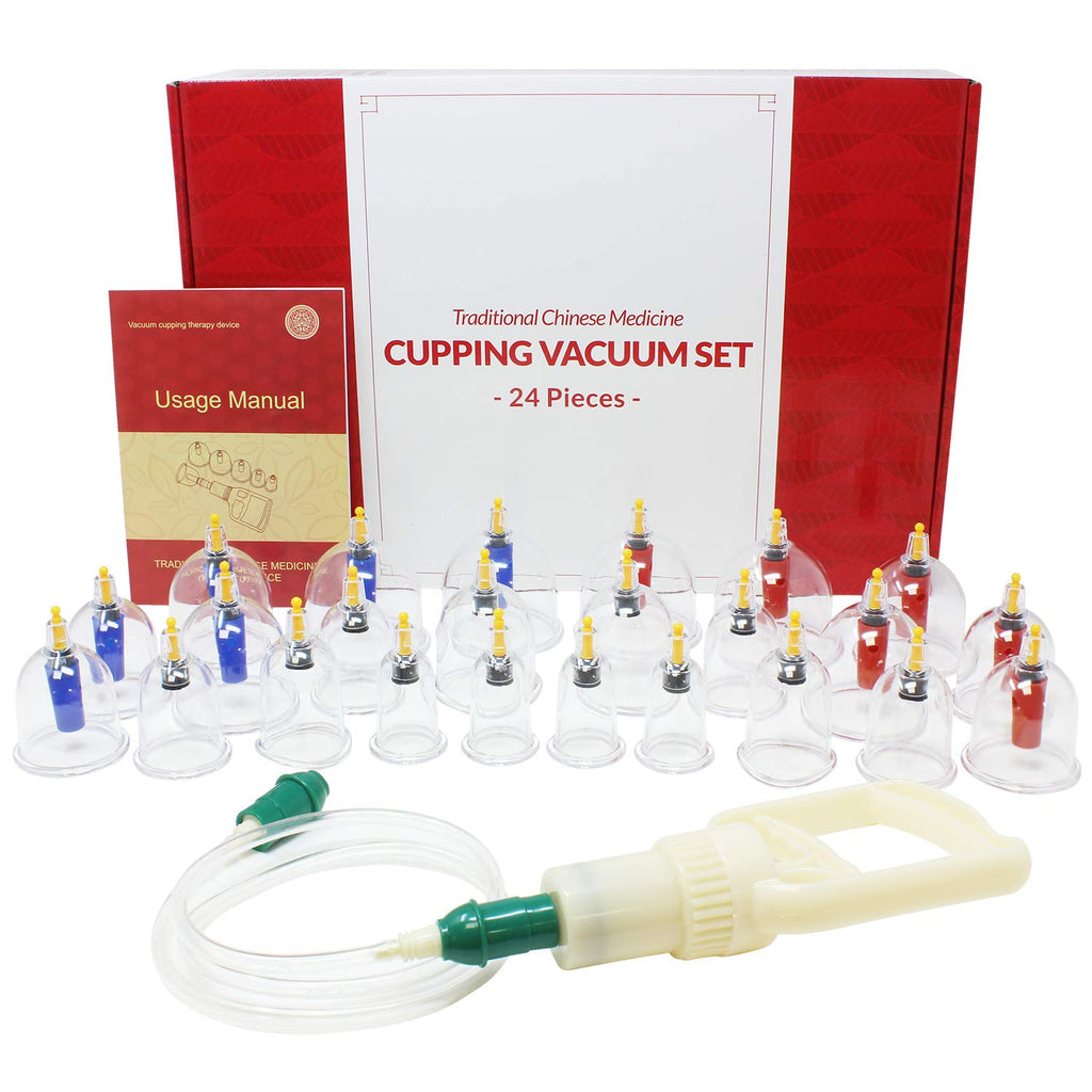 EverOne Biomagnetic Chinese Cupping Therapy Set - 24 Vacuum Suction Cups | Hijama