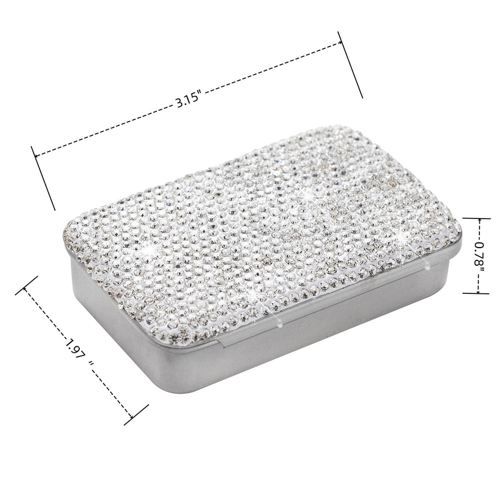 EveryBling 2pcs Dental Floss Holder Travel Bling Tin Box Case Purple