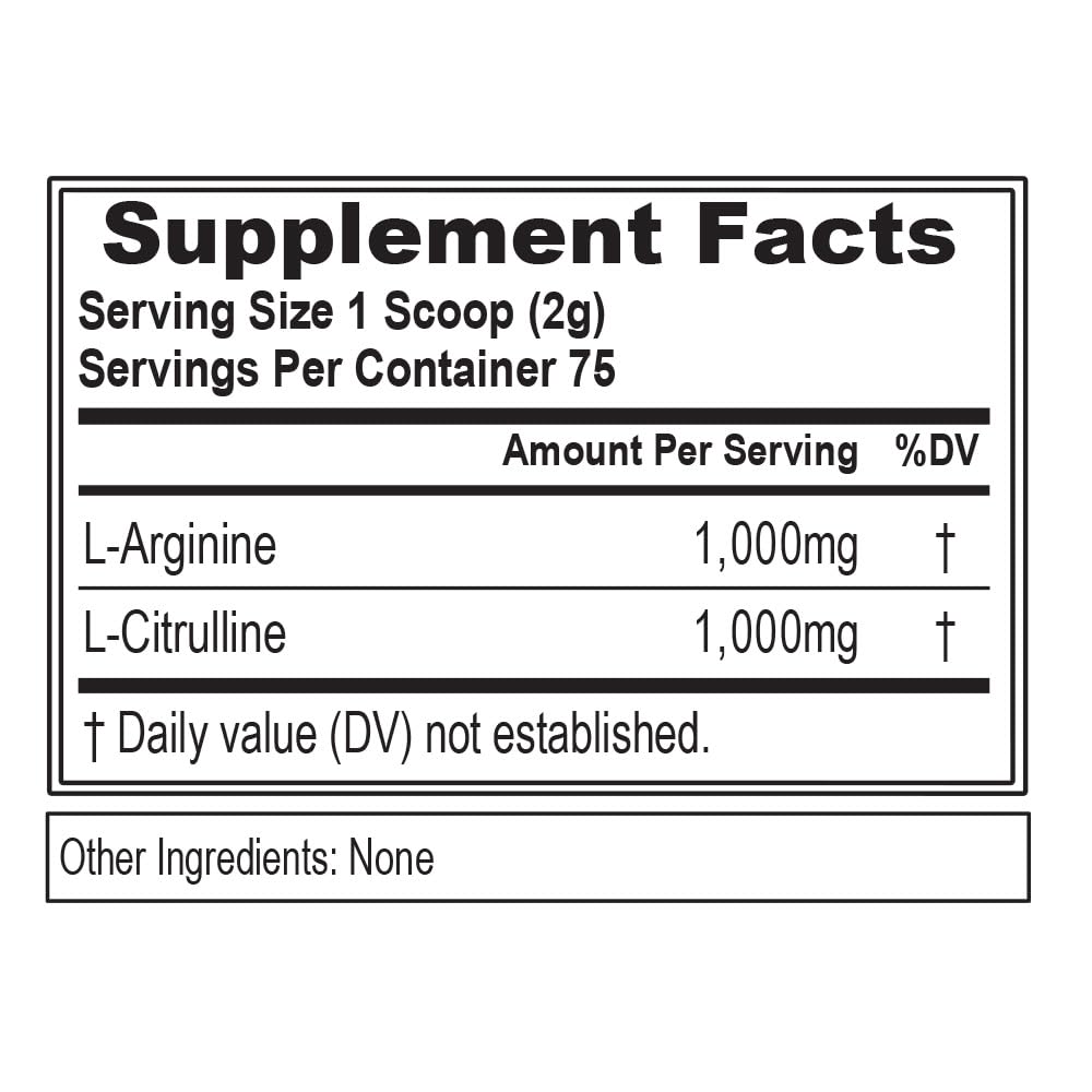 Evlution Nutrition L-Arginine + L-Citrulline – Endurance & NO Support (2000mg) – Vegan, Gluten Free | 75 Servings