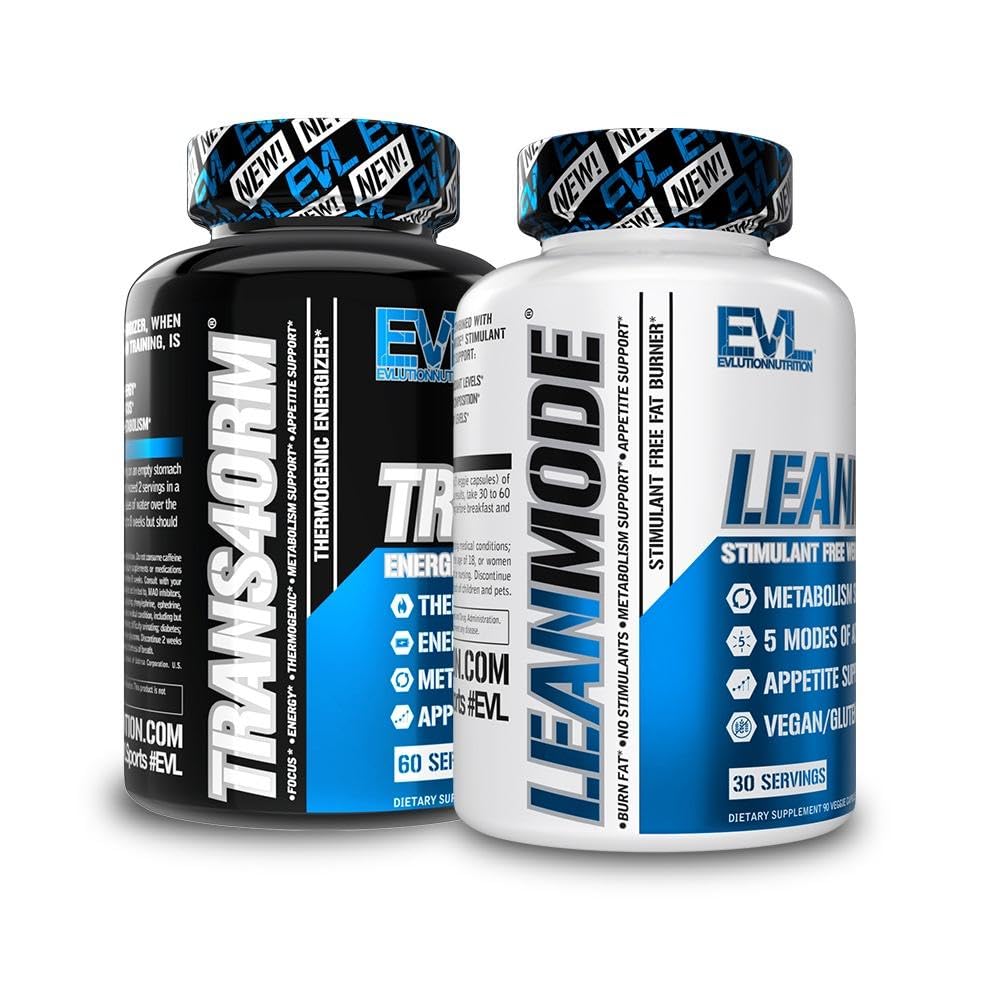 EVL Weight Loss Support Stack — Trans4orm Thermogenic Fat Burner & LeanMode Non-Stimulant