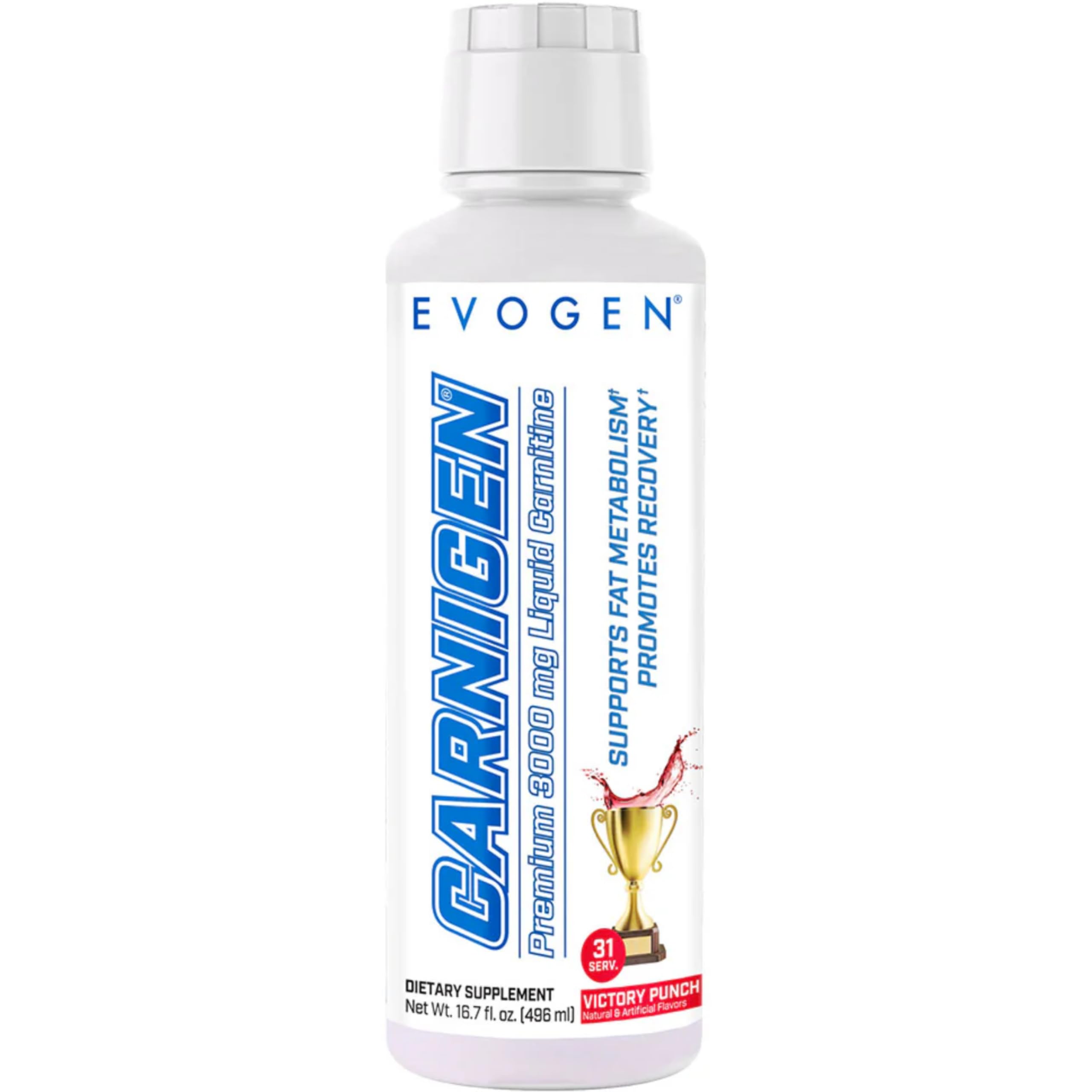 Evogen Carnigen Liquid L-Carnitine | Fat Metabolism, Recovery, Caffeine Free