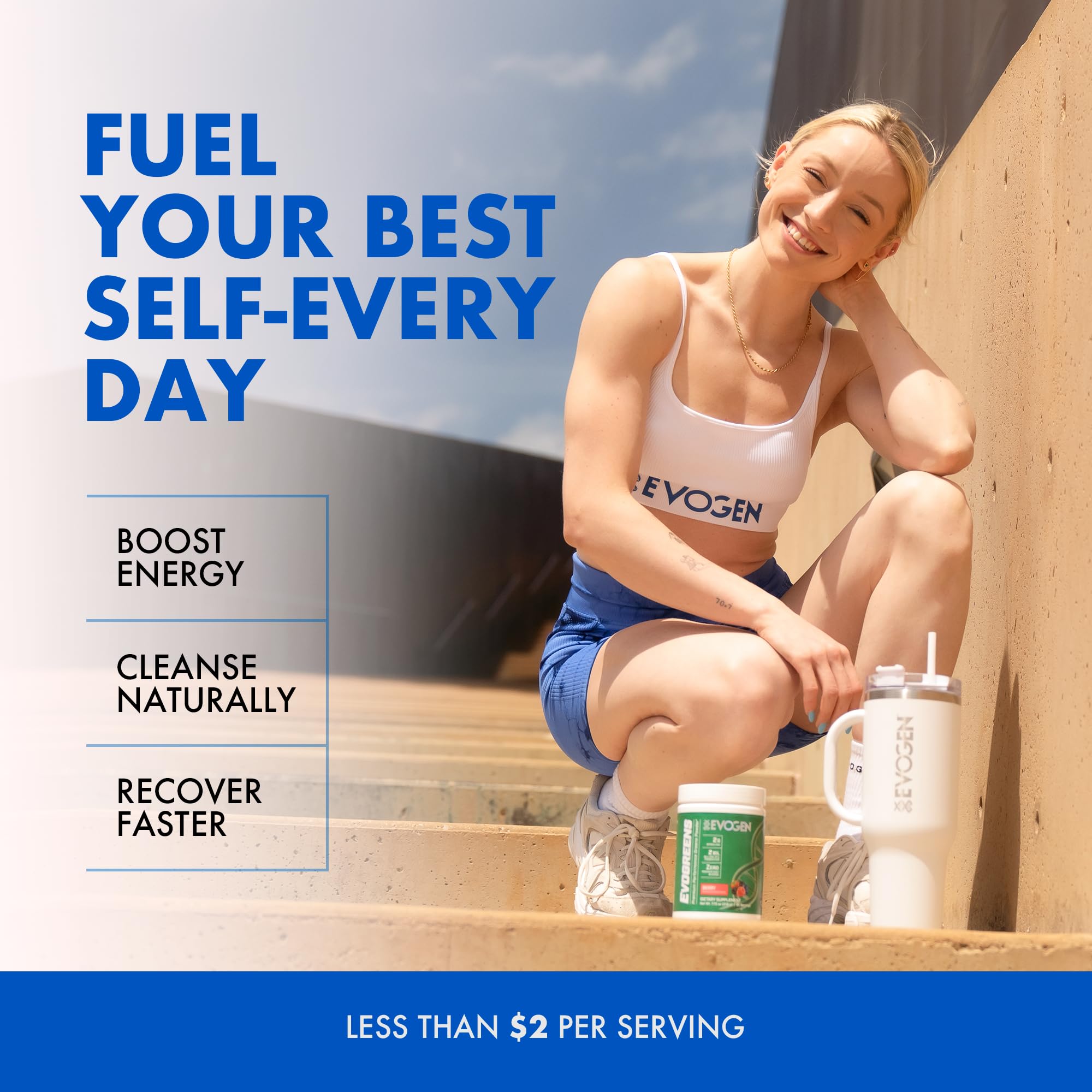 Evogen Evogreens - Super Greens Powder | Recovery, Wellness & Immunity | Berry | 30 Servings