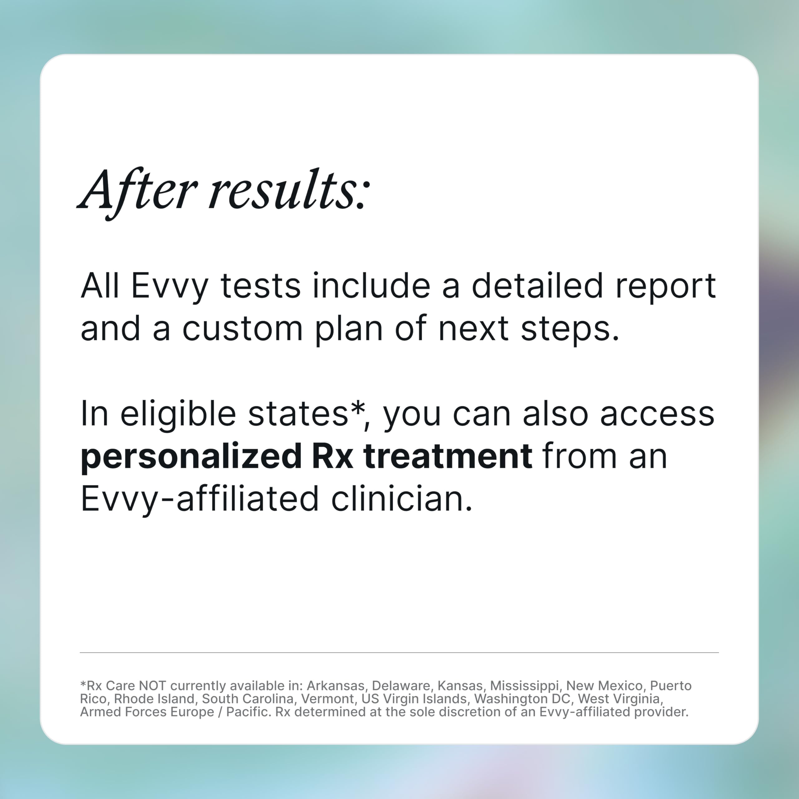 Evvy Vaginal Health Test | at-Home Microbiome Test for BV, Yeast Infection, Ureaplasma & More | Discreet Results in 7–10 Days | Clinician-Reviewed Report & Rx Options