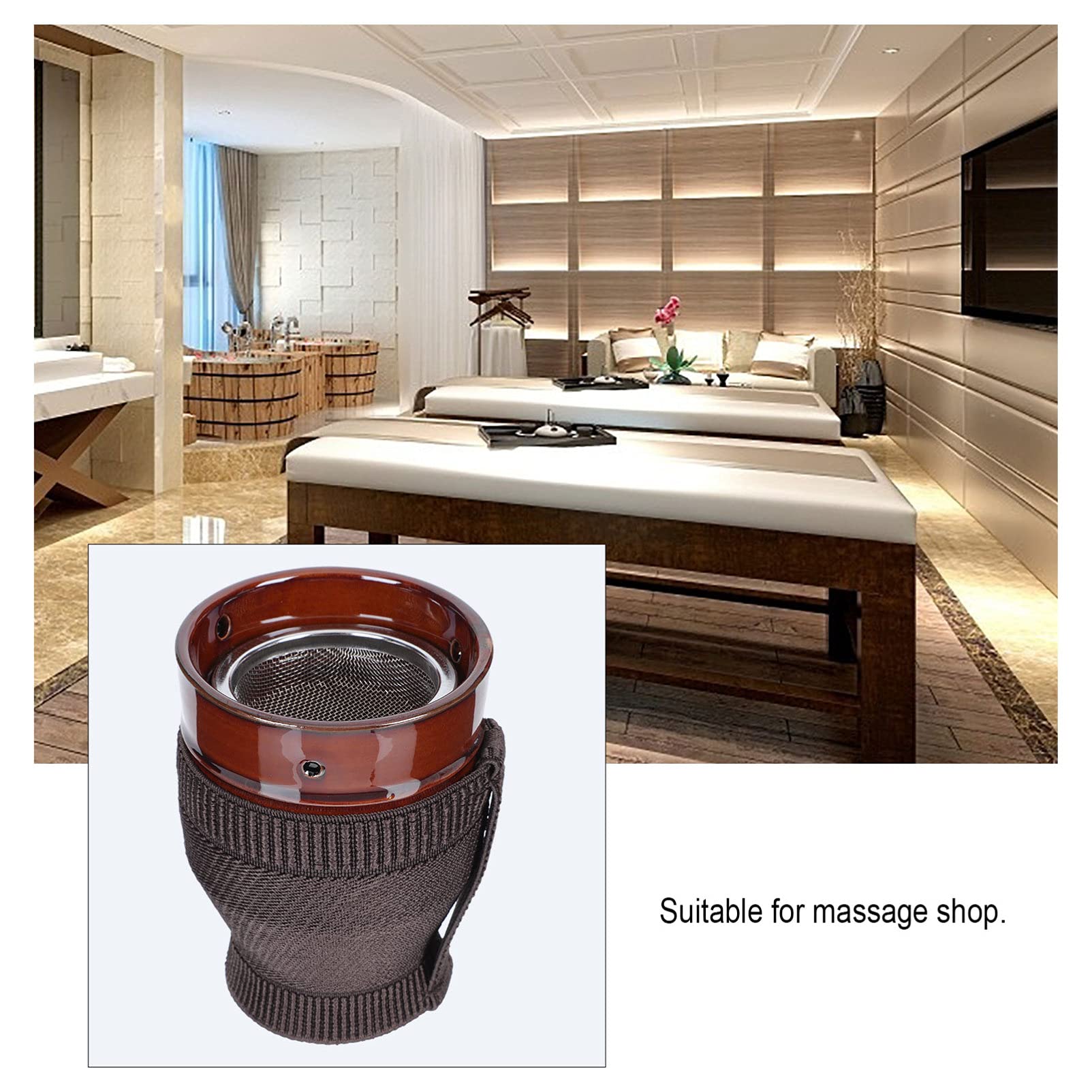 EXCEART Ceramic Moxibustion Pot – Moxa Burner Cup for Traditional Therapy