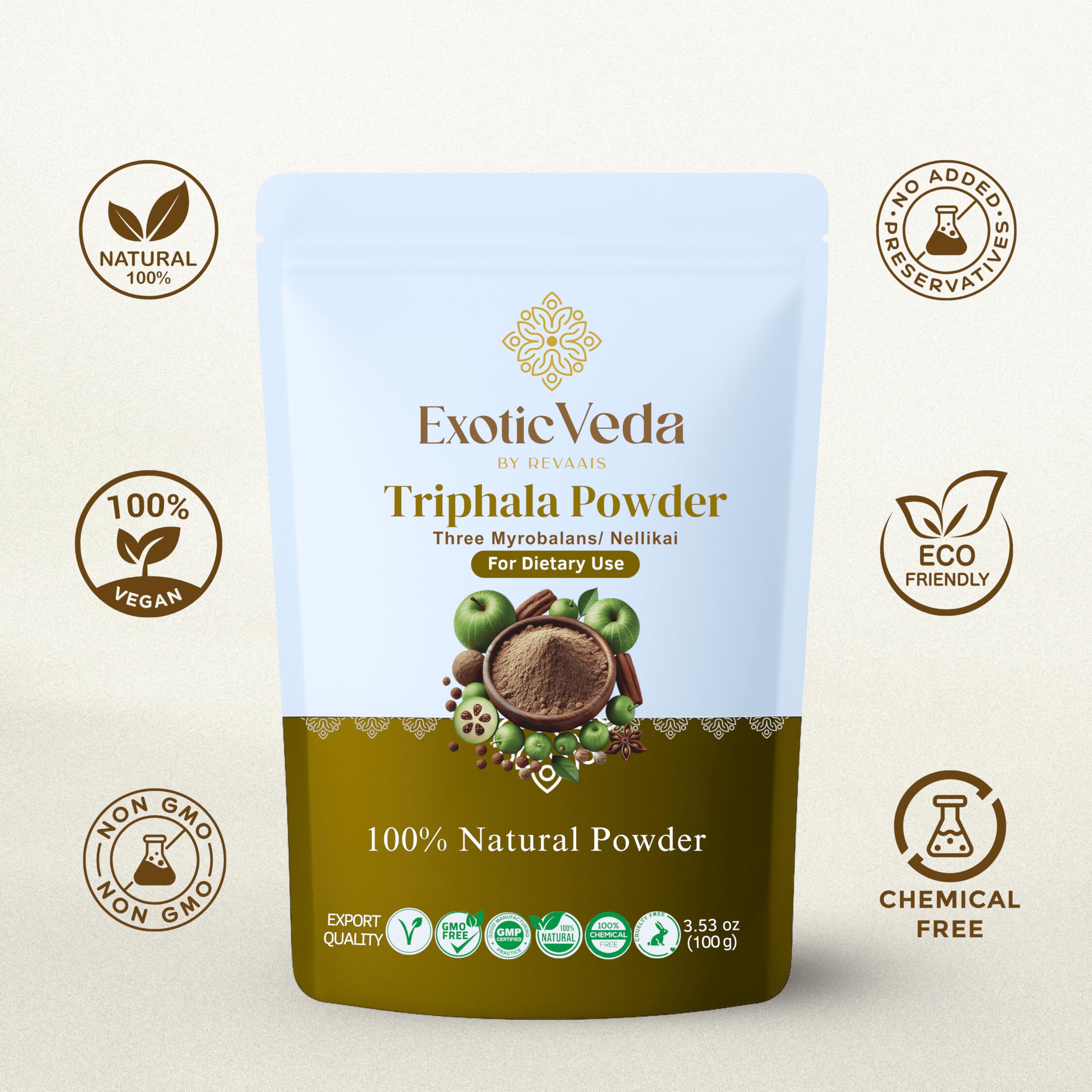 Exotic Veda Triphala Powder 100g – Ayurvedic Digestive Health