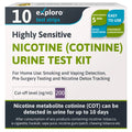 Exploro Nicotine Testing Kit at Home – Cotinine Urine Test Strips, 200 ng/mL, Pack of 10