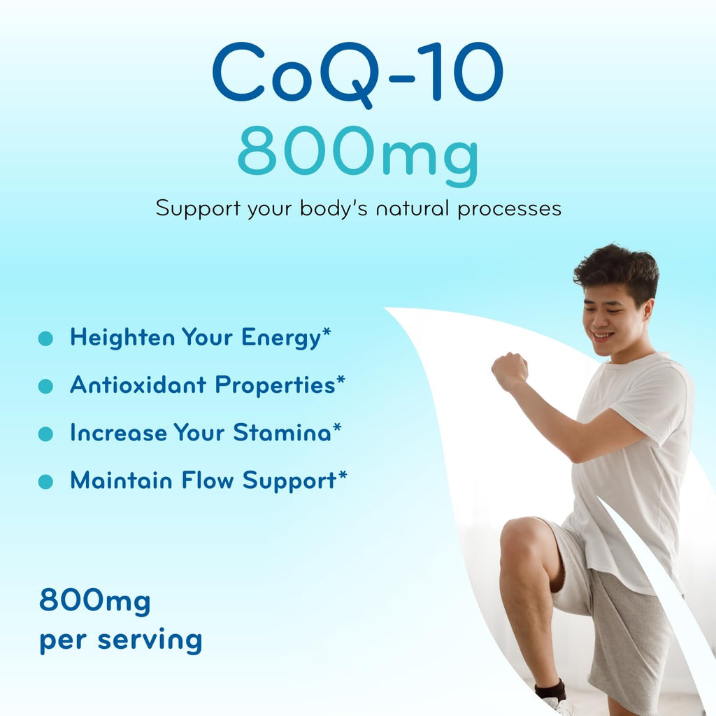 Extra Strength CoQ10 800mg - Quick Absorption Ubiquinone 800mg | 100 Servings