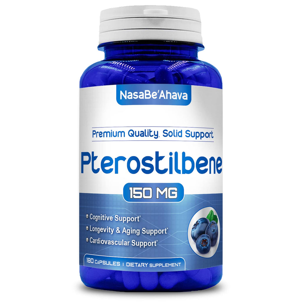 Extra Strength Pterostilbene Supplement – 150mg, Vegan, Made in USA | 180 Day Supply