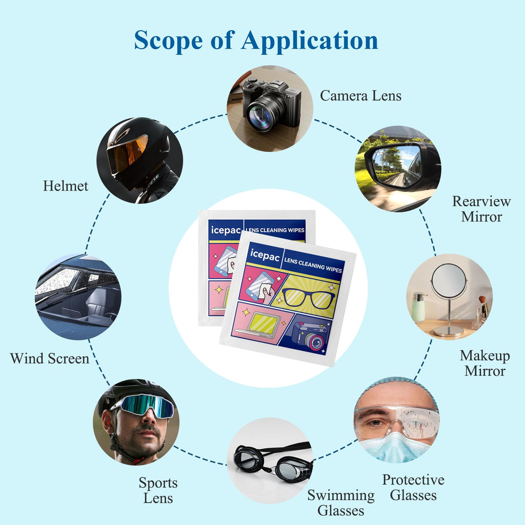 Glasses Wipes Lens Cleaner – 400 Pre-Moistened Wipes | Safe Cleaning for Glasses, Screens & Lenses