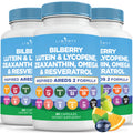 Eye Health Vitamins with Bilberry, Lutein & Zeaxanthin - AREDS2, 180 Caps