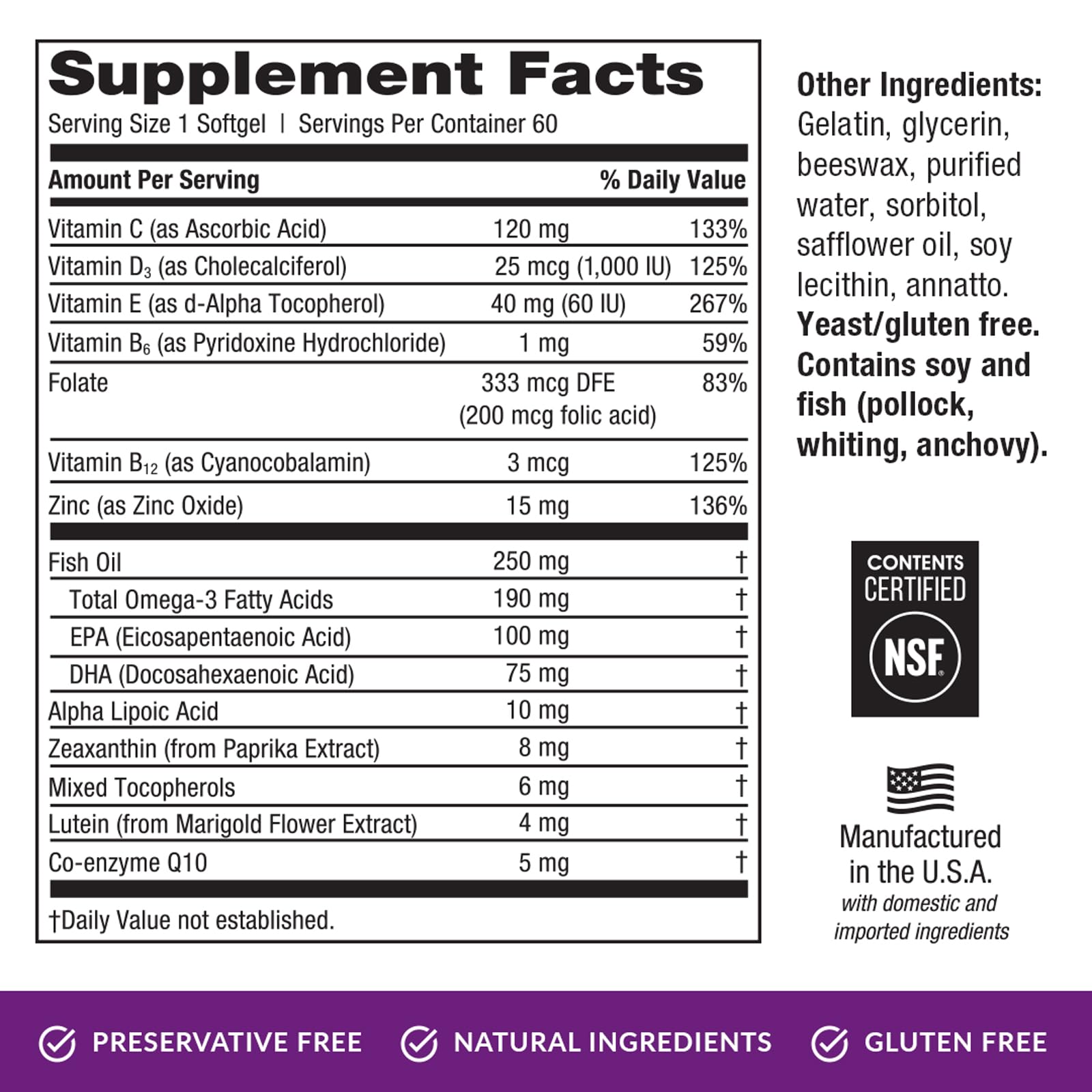 EyePromise Restore Eye Health Supplement – 60 Softgels, 30-Day Supply | Zeaxanthin, Lutein & Omega-3
