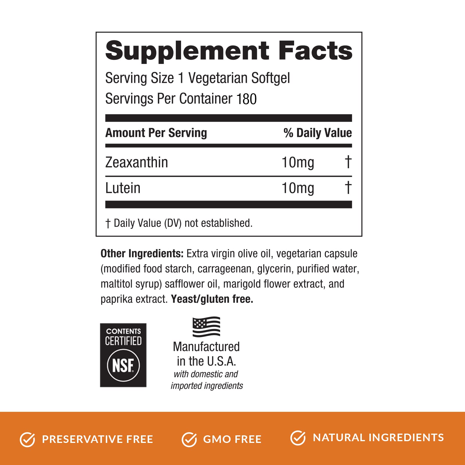 EyePromise Zeaxanthin & Lutein Eye Vitamin - 180 Softgels, 90-Day Supply
