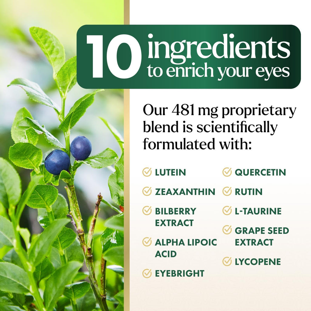 Eye Vitamins & Mineral Supplement – Lutein, Zeaxanthin, Zinc (120 Capsules)