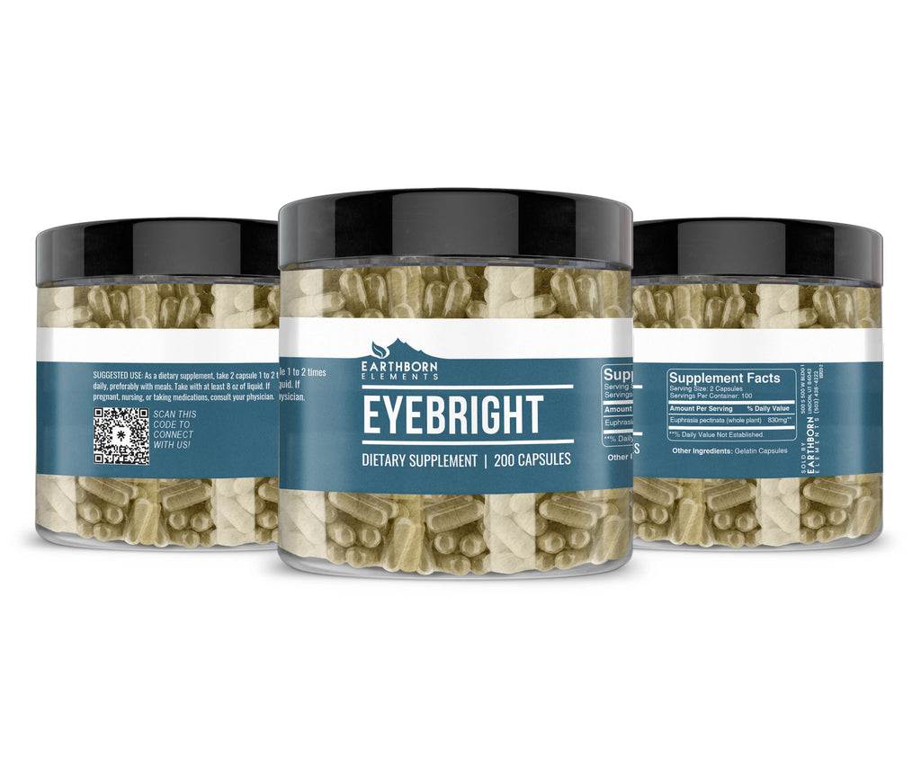 Earthborn Elements Eyebright 200 Capsules, Pure & Undiluted, No Additives