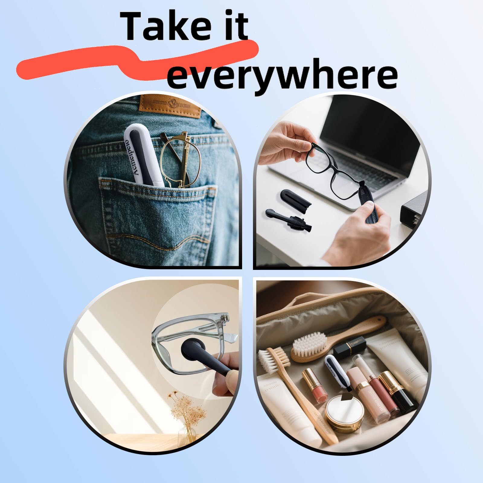 Eyeglass Cleaner Kit | Portable Microfiber Lens Cleaner for Glasses