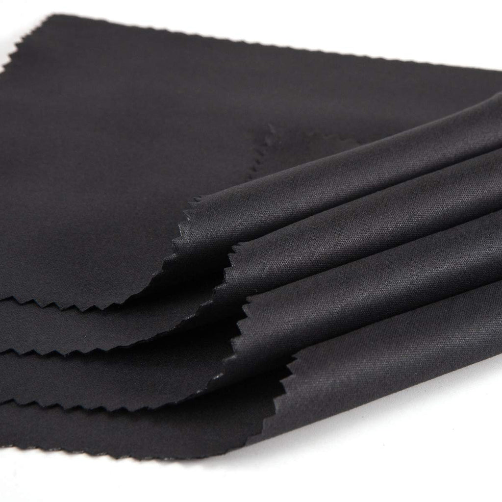 Eyeglass Cleaning Cloth 12 Pack – Microfiber Lens Wipes (5x6 in, 296GSM, Black)