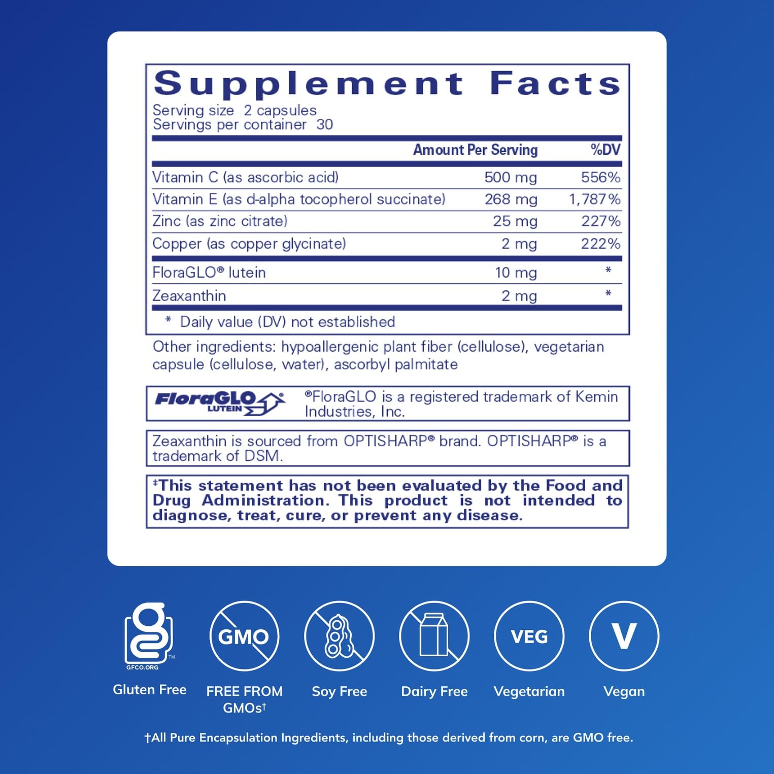 EyeProtect Basics – Pure Encapsulations | Antioxidants for Eye Health | 60 Caps