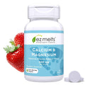 EZ Melts Calcium & Magnesium - Vegan, Non-GMO | Strawberry Smoothie - 60 Tablets