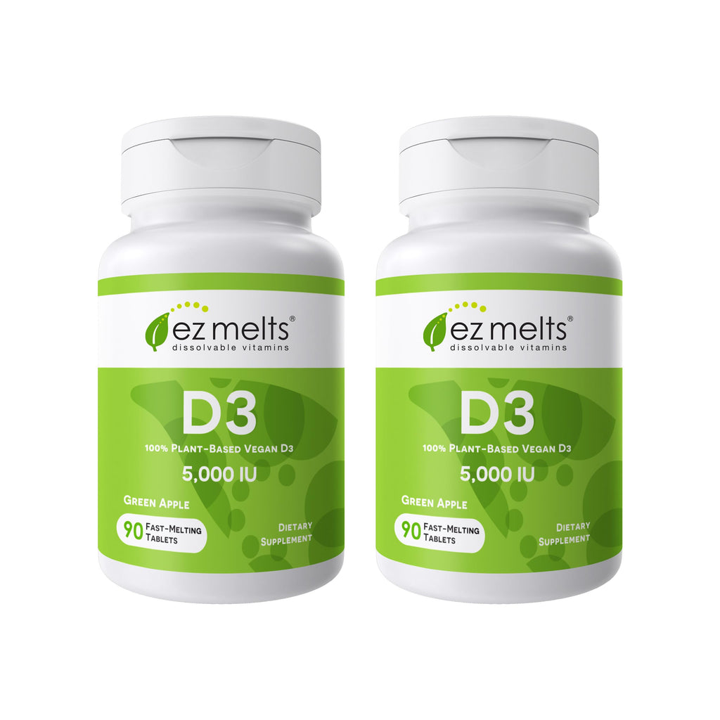 EZ Melts Dissolvable Vitamin D3 5000 IU – Sugar-Free, 2-Pack, 3-Month Supply