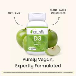 EZ Melts Dissolvable Vitamin D3 5000 IU – Sugar-Free, 2-Pack, 3-Month Supply