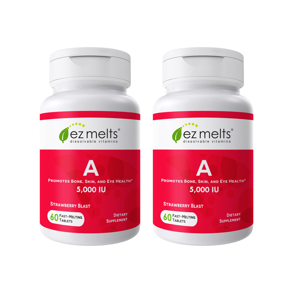 EZ Melts Dissolvable Vitamin A 5000 IU – Sugar-Free, Vegan, 2-Month Supply (2 Pack)
