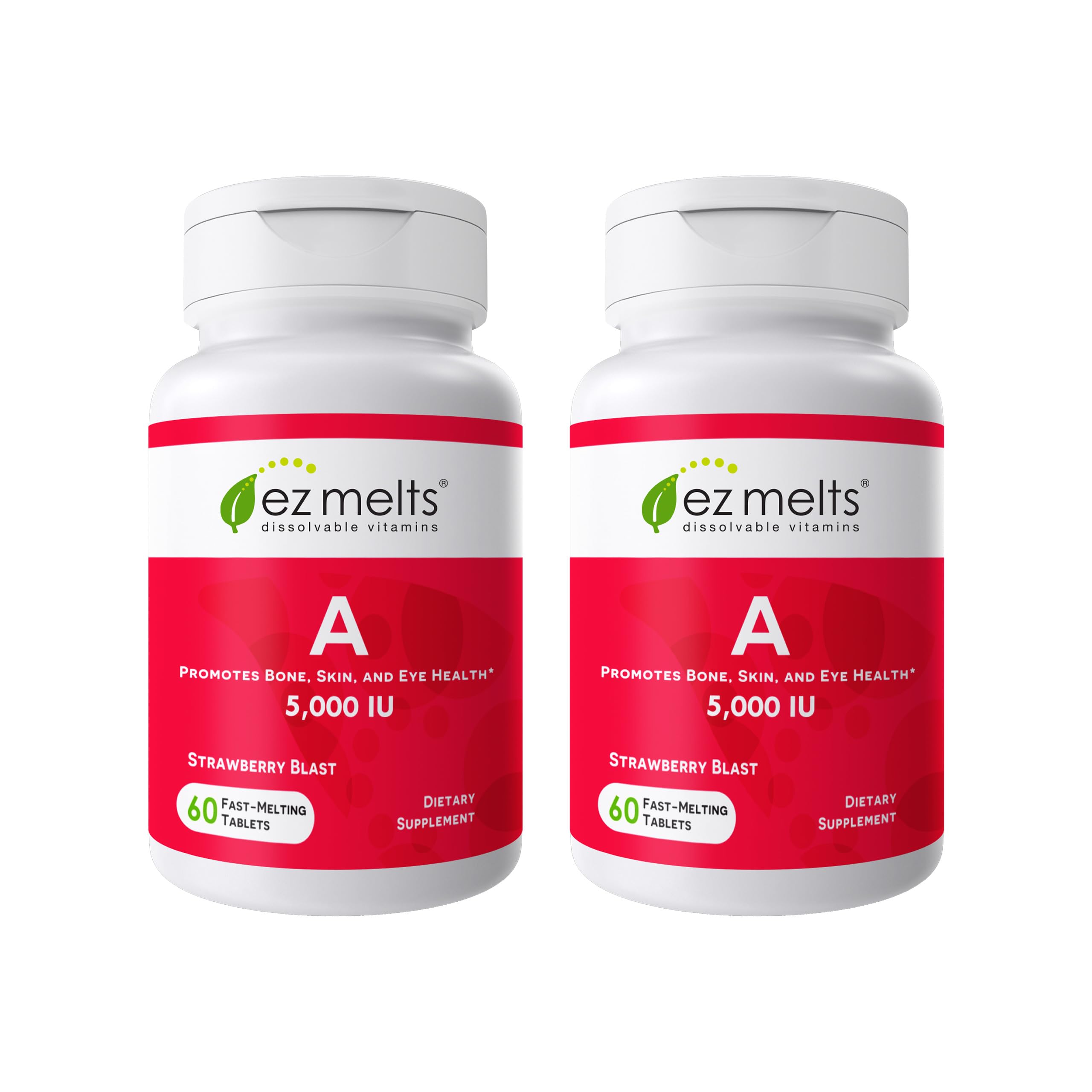 EZ Melts Dissolvable Vitamin A 5000 IU – Sugar-Free, Vegan, 2-Month Supply (2 Pack)