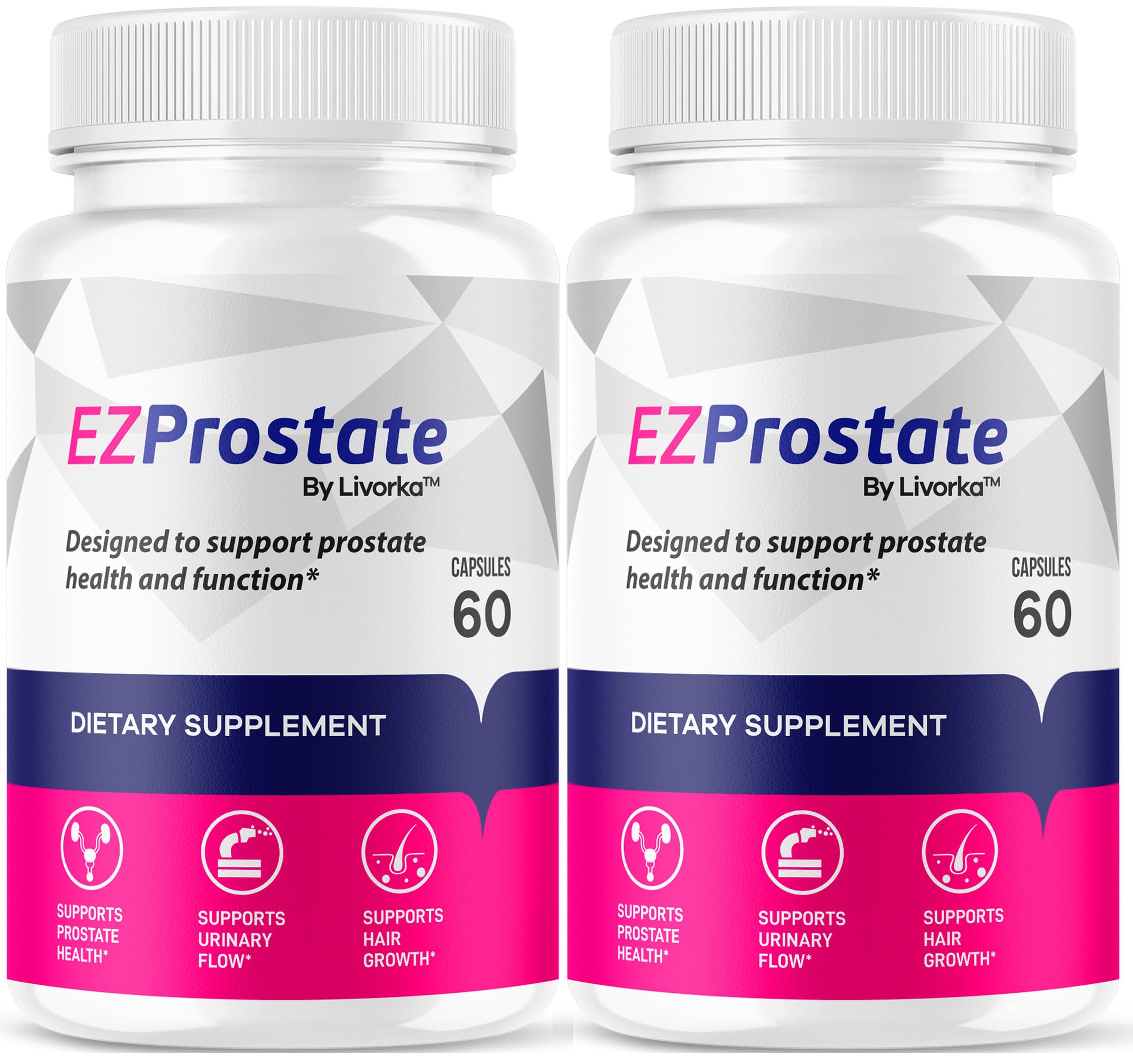 EZ Prostate Supplement 2 Pack - Capsules for Men (120 Count)