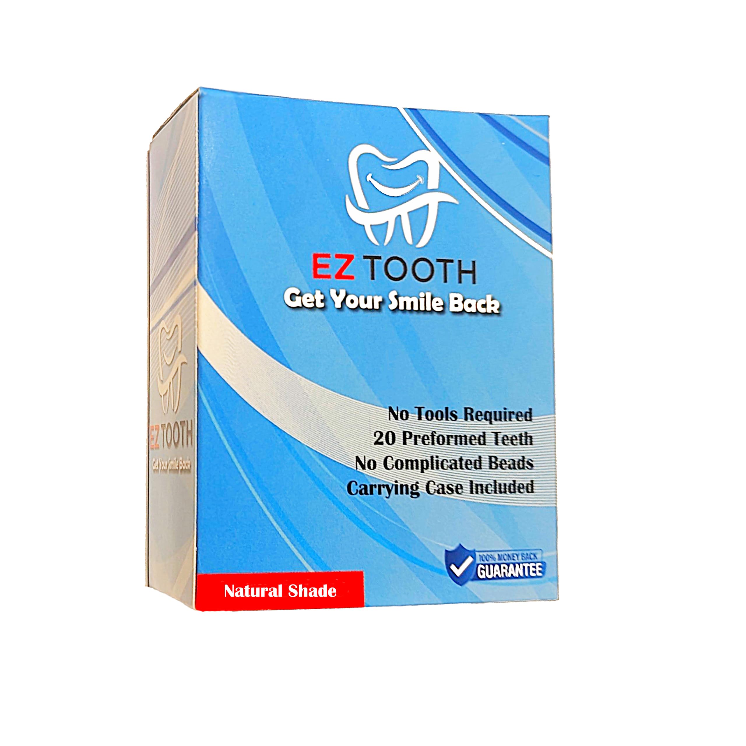 EZ Tooth - Temporary Tooth Replacement Kit | Preformed Tooth, Instant Repair, Natural Bright Shade (Patent Pending)