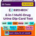 [20 Pack] EZCHECK 6-Panel Drug Test - at-Home Kit for THC, MET, BZO, OPI, AMP, COC
