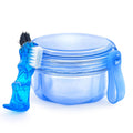 EZEELAI No-Leak Denture Case: Retainer Bath Cup (Transparent Blue)