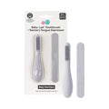 ezpz Baby-Led Toothbrush + Tongue Depressor Dual Pack (Pewter) – 100% Silicone Toothbrush & Silicone/Stainless Steel Tongue Depressor