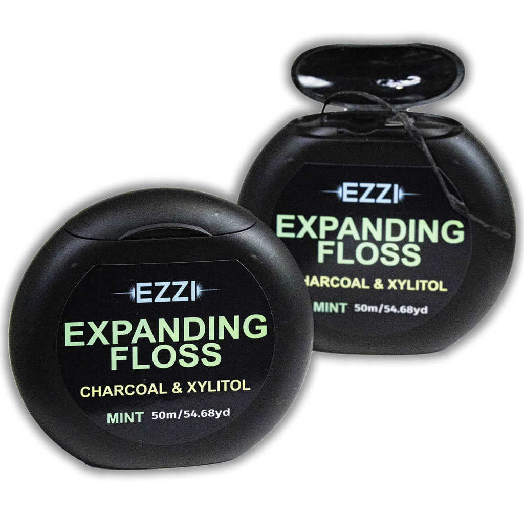 EZZI Woven Expanding Dental Floss | Mint, Charcoal & Xylitol | 109 Yards